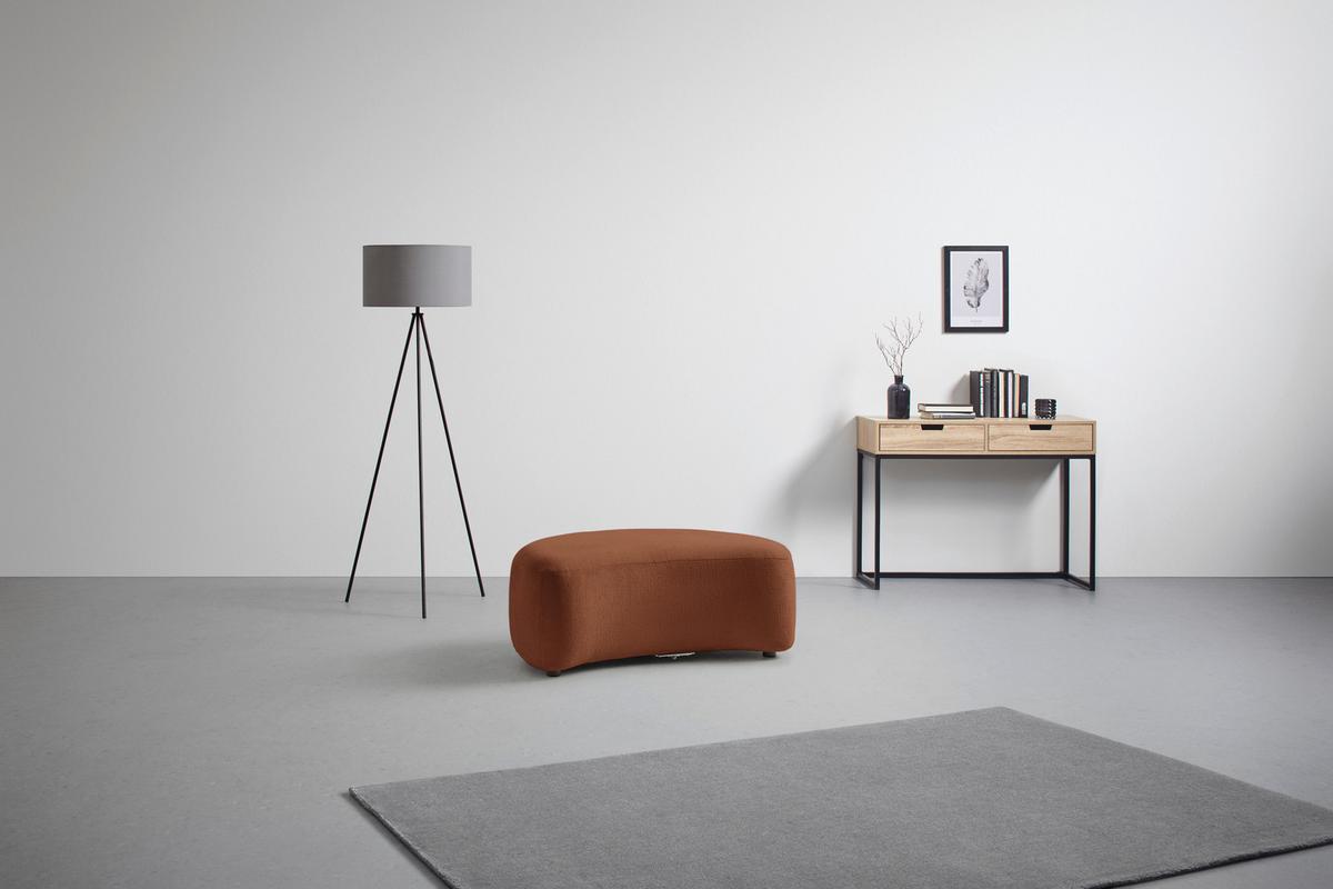 Hocker Leonas Kupferfarben - Schwarz/Kupferfarben, MODERN, Kunststoff/Textil (102/42/66cm) - Premium Living