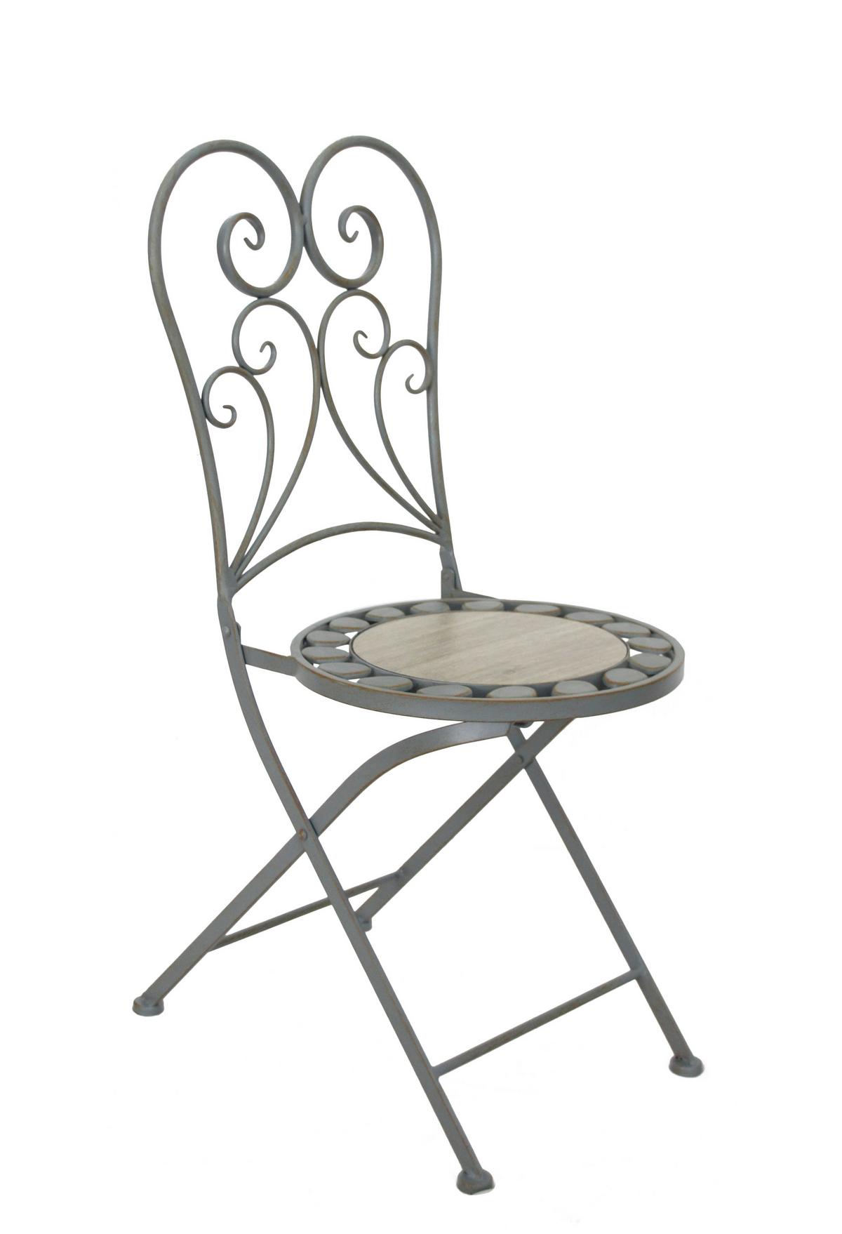 Gartenklappstuhl-Set 2er- Set Provence Grau - Anthrazit/Beige, Basics, Keramik/Metall (38/91/38cm) - Acamp