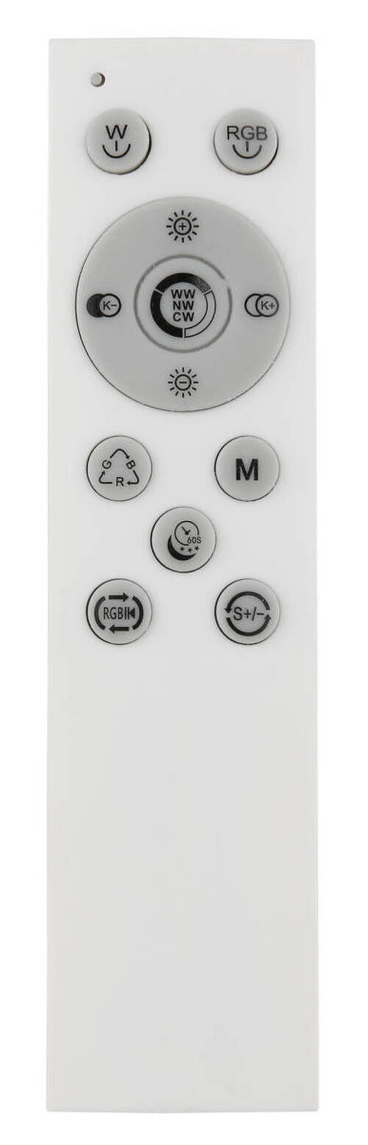 LED-Deckenleuchte Salmos Opal/Silberfarben max. 50 Watt - Silberfarben/Opal, Design, Kunststoff/Metall (100/69,5/13,5cm) - Globo