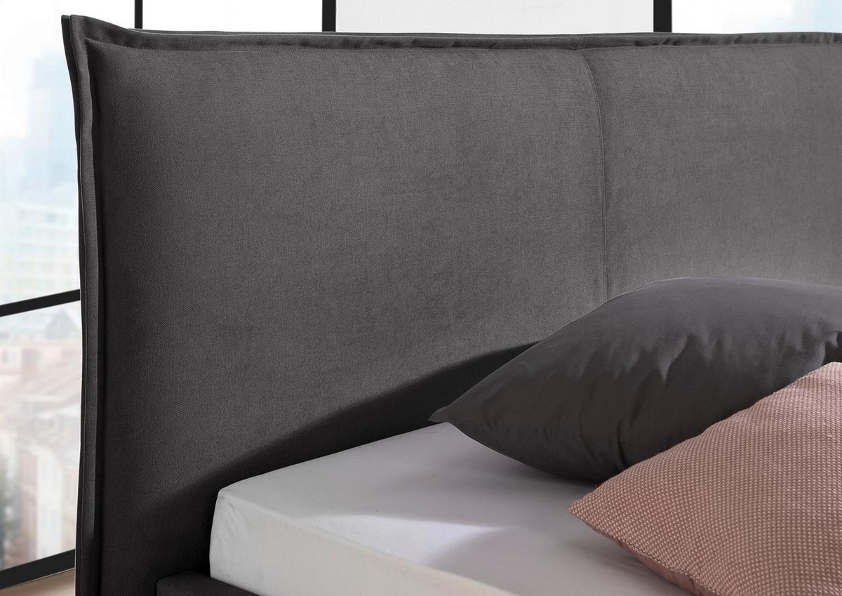 Polsterbett Stacey Anthrazit ca. 160x200 cm - Anthrazit/Schwarz, MODERN, Kunststoff/Textil (160/200cm) - Livetastic