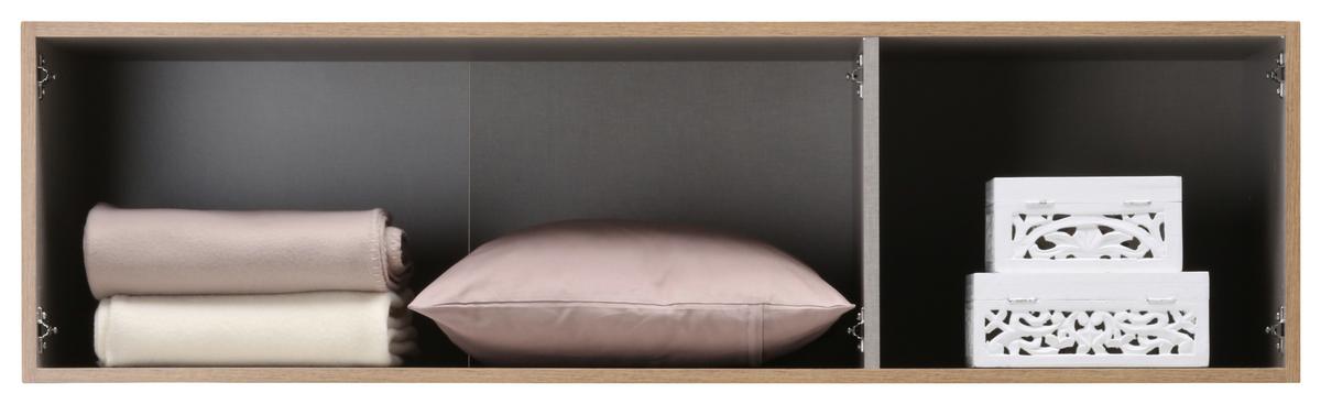 Aufsatzschrank in Eichefarben - Eichefarben/Alufarben, Modern, Holzwerkstoff/Kunststoff (136/39/54cm) - Mömax