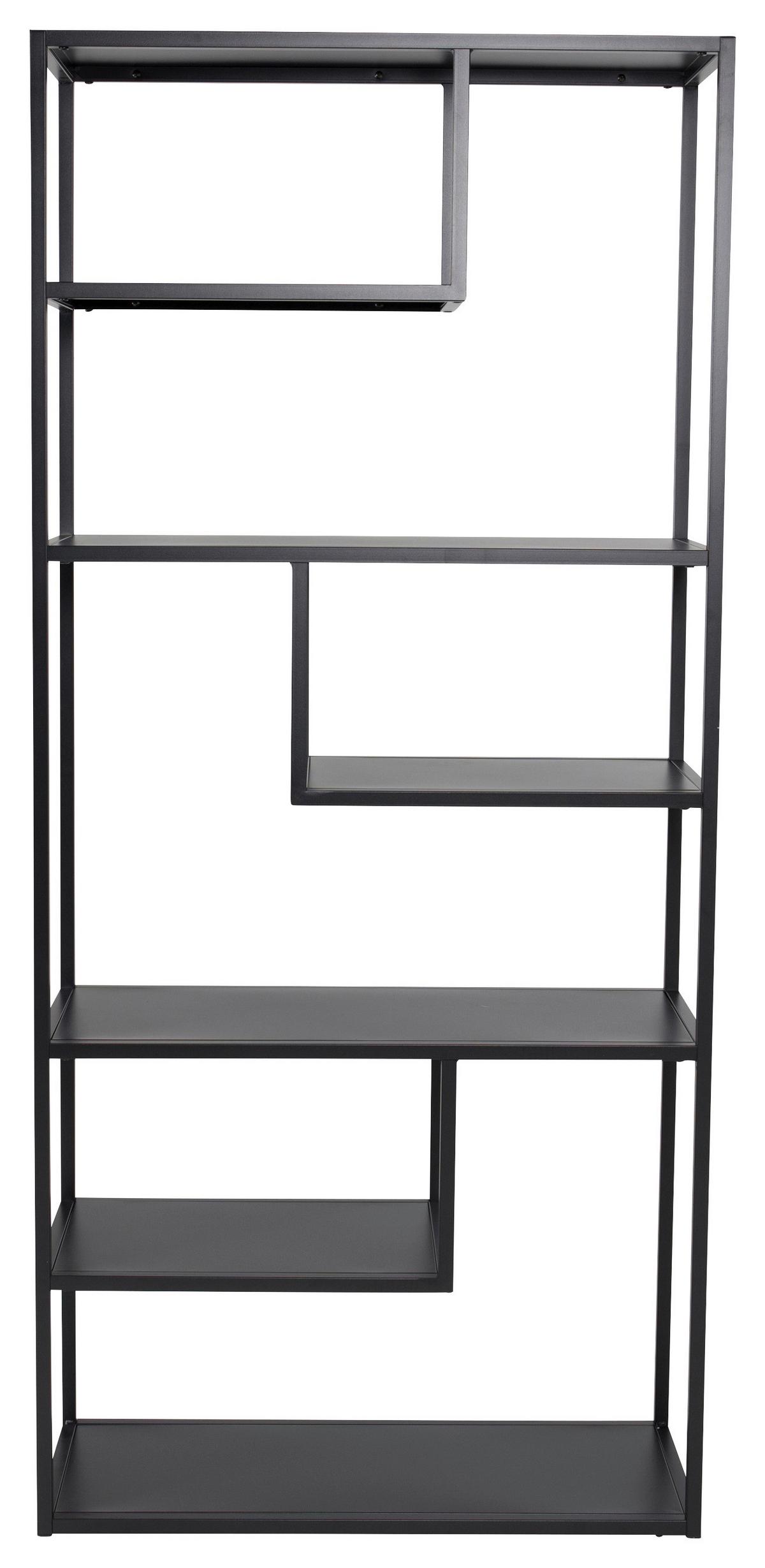 BÜCHERWAND STAAL - Schwarz, Design, Metall (85/188/35cm) - Livetastic