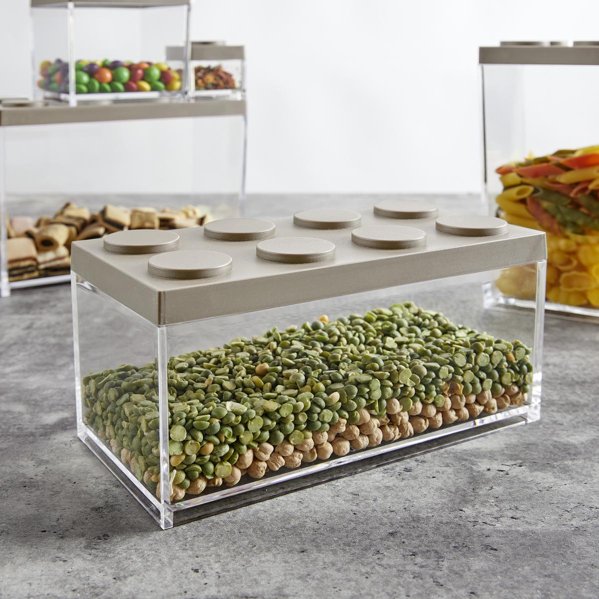 Vorratsdose Matea in Transparent/Braun ca. 1,5 l - Transparent/Graubraun, Kunststoff (10/20/10,5cm)