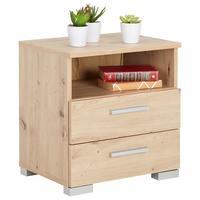 meuble de chevet in Eichefarben - couleur d'aluminium/chêne artisan, Konventionell, matière synthétique/matériau de bois (45/47/35cm) - Mömax