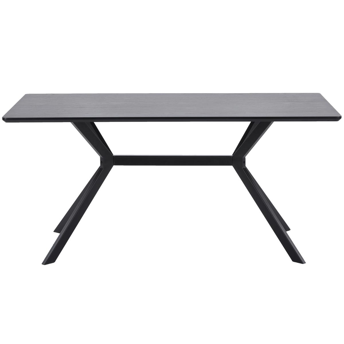 Esstisch Bruno Schwarz L: 200 cm - Schwarz, Design, Holzwerkstoff/Metall (200/90/75cm) - Livetastic