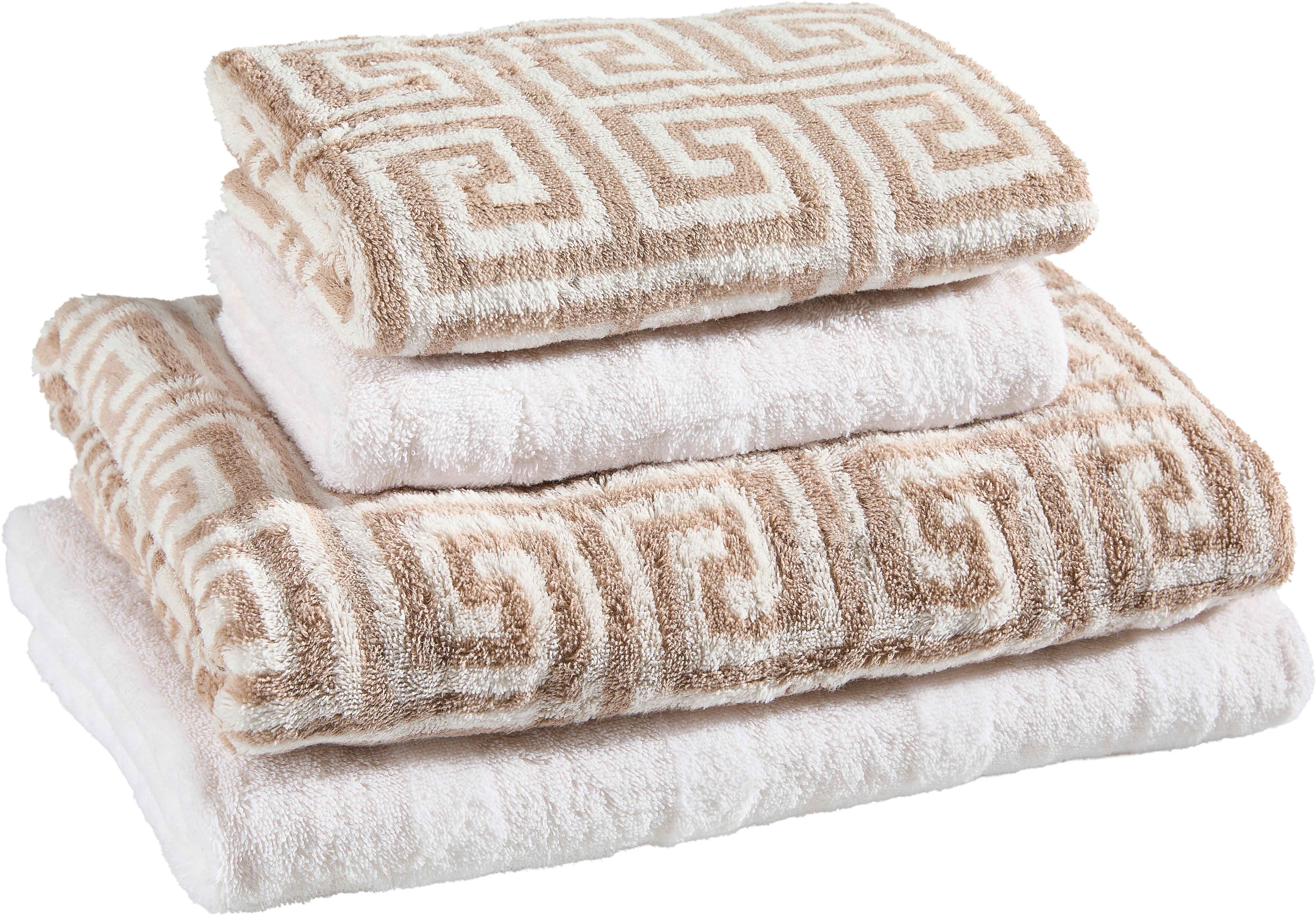 ZESTAW RĘCZNIKÓW FROTTE CAWÖ 4 SZTUKI - kolor piaskowy, Basics, tkanina - Cawoe