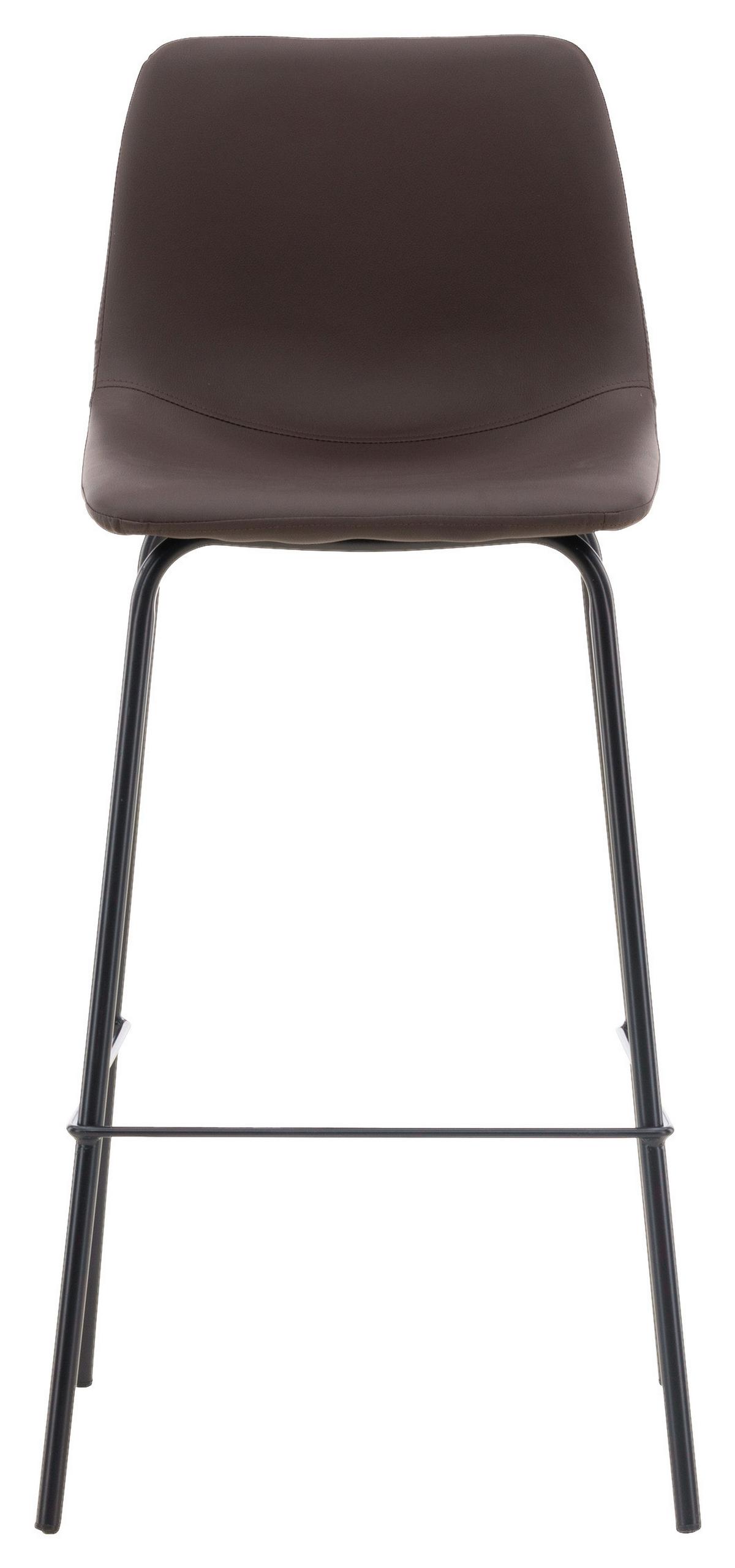 Barhocker-2er Set Alexi ca. 47x103x48 cm Dunkelbraun - Dunkelbraun/Schwarz, Design, Textil/Metall (47/103/48cm) - Livetastic