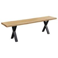 Sitzbank in Wildeiche - Wildeiche, Natur, Holz/Metall (200/44/38cm) - Zandiara