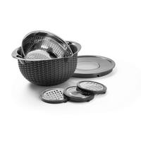 Sită pentru bucătărie Micha 4 în 1 - gri închis/culoare stejar argintiu, Konventionell, plastic/metal (32/14cm) - Mömax