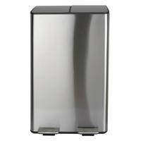 Treteimer Aliya Brushed - Silberfarben/Schwarz, Basics, Kunststoff/Metall (45/30cm) - Spirella