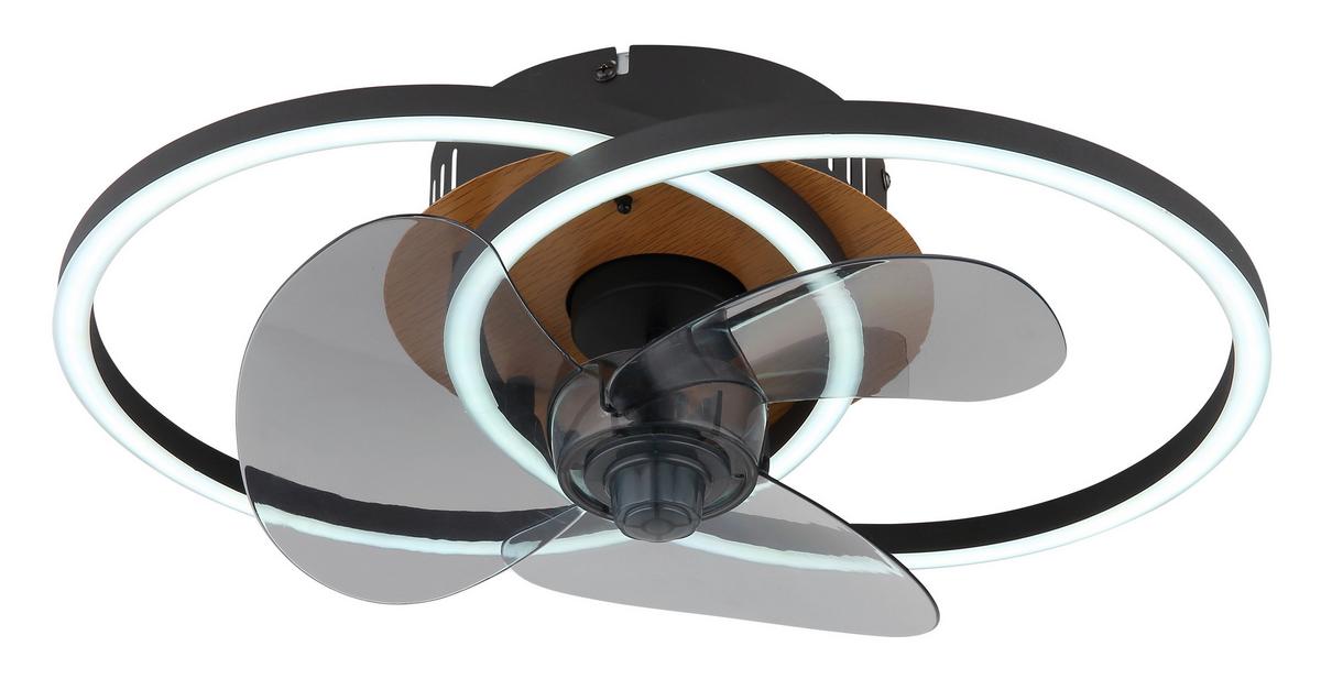 Mennyezeti Ventilátor 03661 - fekete/szürke, Design, műanyag/fém (42/28/14,4cm) - Globo