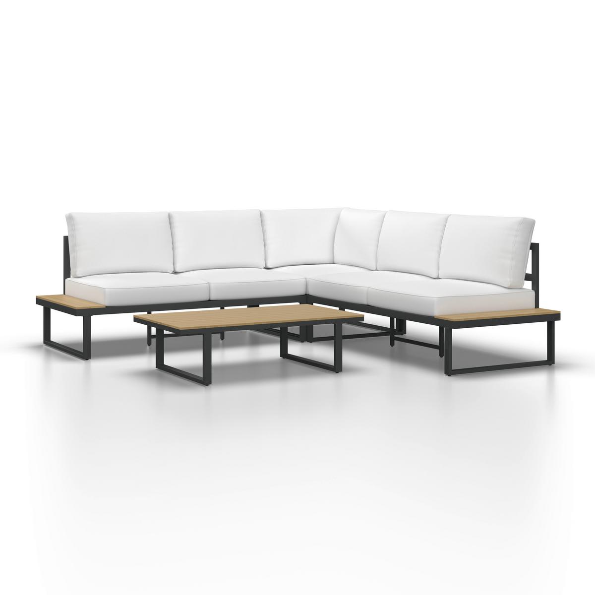 Garnitură grădină Arianna - crem/culoare natur, Modern, plastic/metal (228/74/74cm) - Bessagi Garden