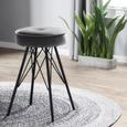 Hocker aus Samt in Grau - Schwarz/Grau, LIFESTYLE, Textil/Metall (30/53/30cm) - Modern Living Hocker aus Samt in Grau - Schwarz/Grau, LIFESTYLE, Textil/Metall (30/53/30cm) - Modern Living