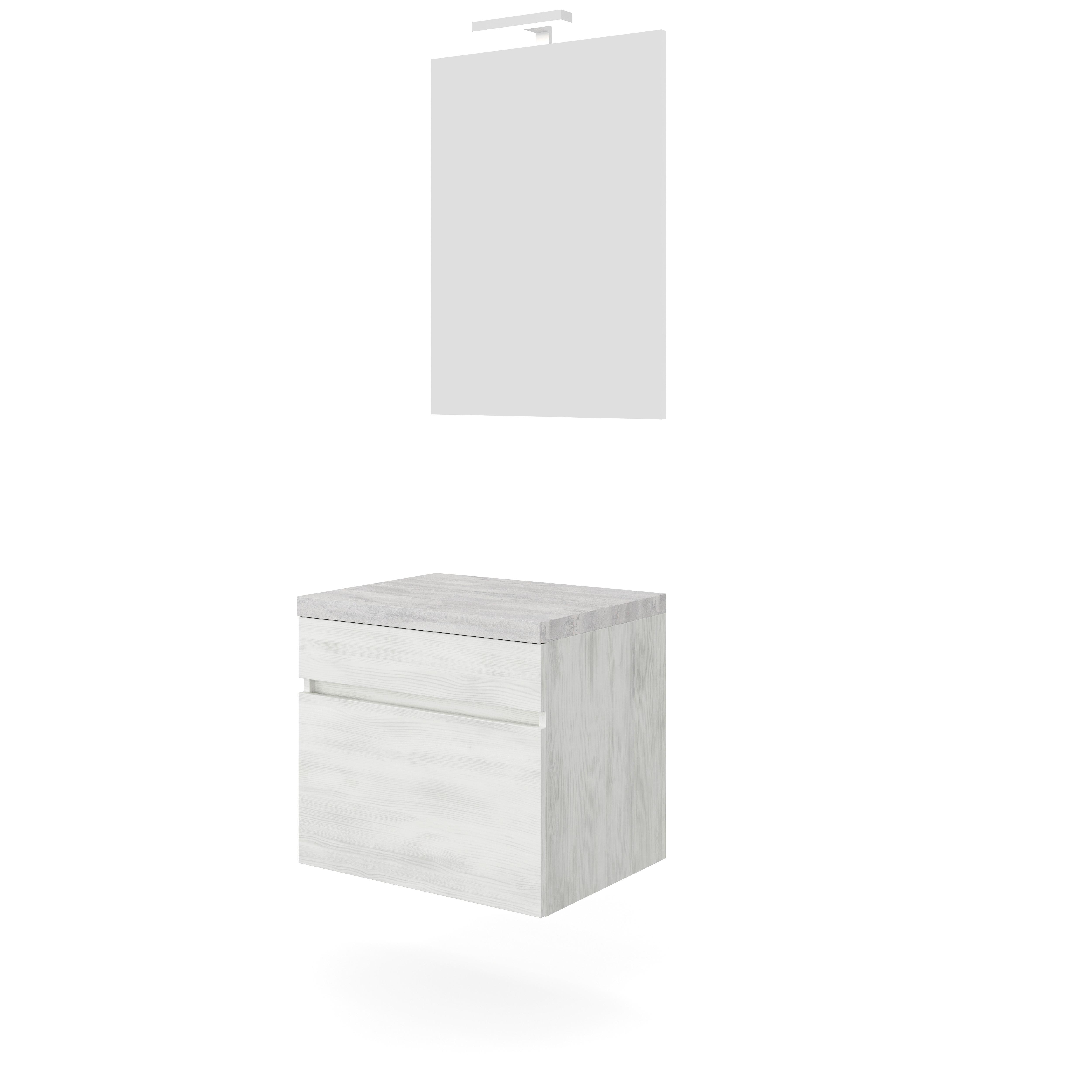 Mobilier de baie Bogota - alb/stejar Bianco, Basics, material pe bază de lemn (61/135/46cm)