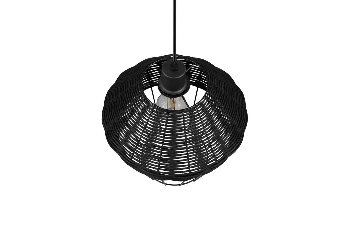 Pendelleuchte Borka Schwarz max. 40 Watt - Schwarz, ROMANTIK / LANDHAUS, Holz/Metall (30/150cm)