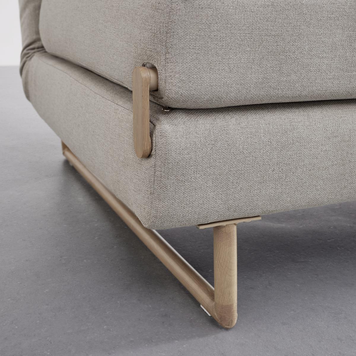 Schlafsofa "Malic", beige, Webstoff - Eichefarben/Beige, MODERN, Textil/Metall (150/84/90cm) - Bessagi Home