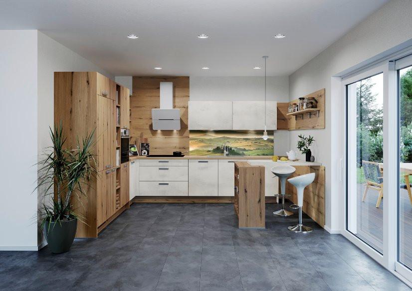 Kuhinja Base - siva/boje hrasta, Modern, drvni materijal - Express