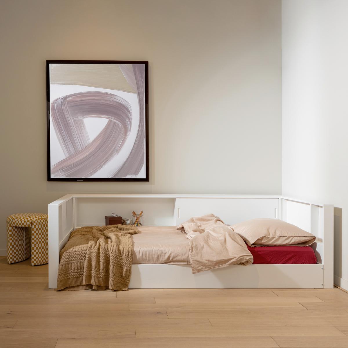 Bodenbett Carter Weiß ca. 90x200 cm - Weiß, Basics, Holz (90/200cm) - MID.YOU
