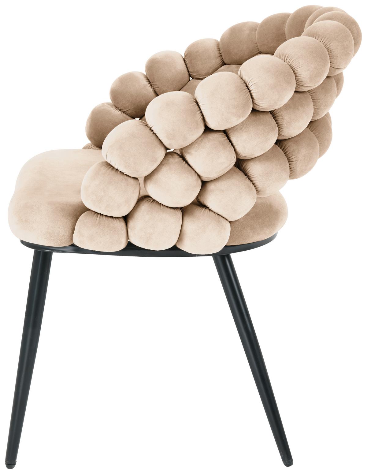 KRZESŁO Z PODŁOKIETNIKAMI BUBBLES - beżowy/czarny, Design, metal/tkanina (58/80/62cm) - Novel