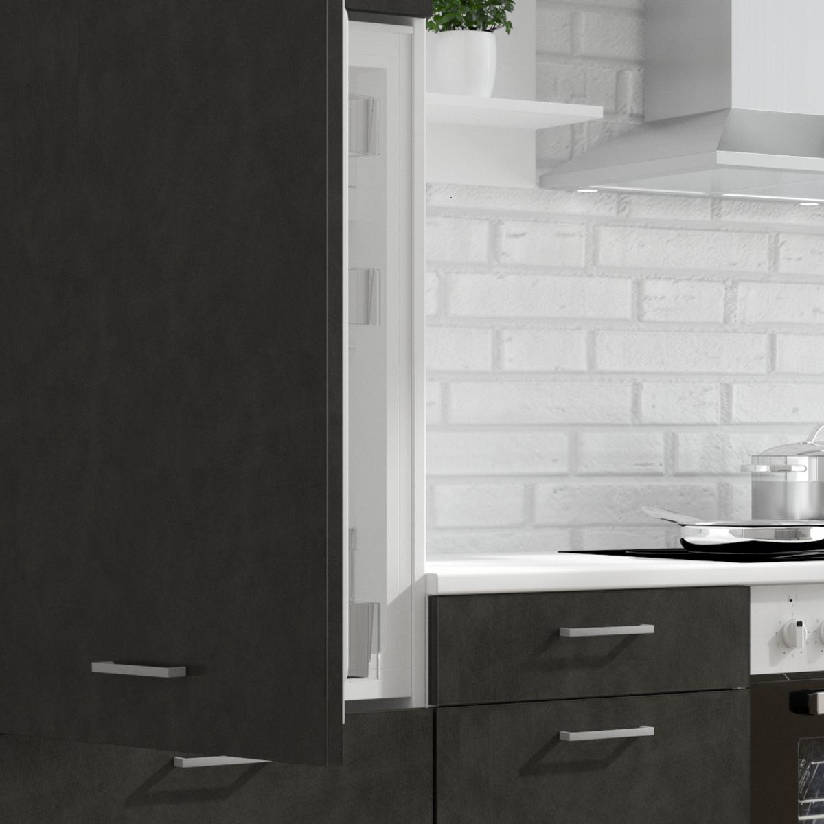 Kuhinjski Blok Brez Aparatov Promo, Bela, Grafit, 270cm - siva/bela, Design, umetna masa/leseni material (270cm) - P & B