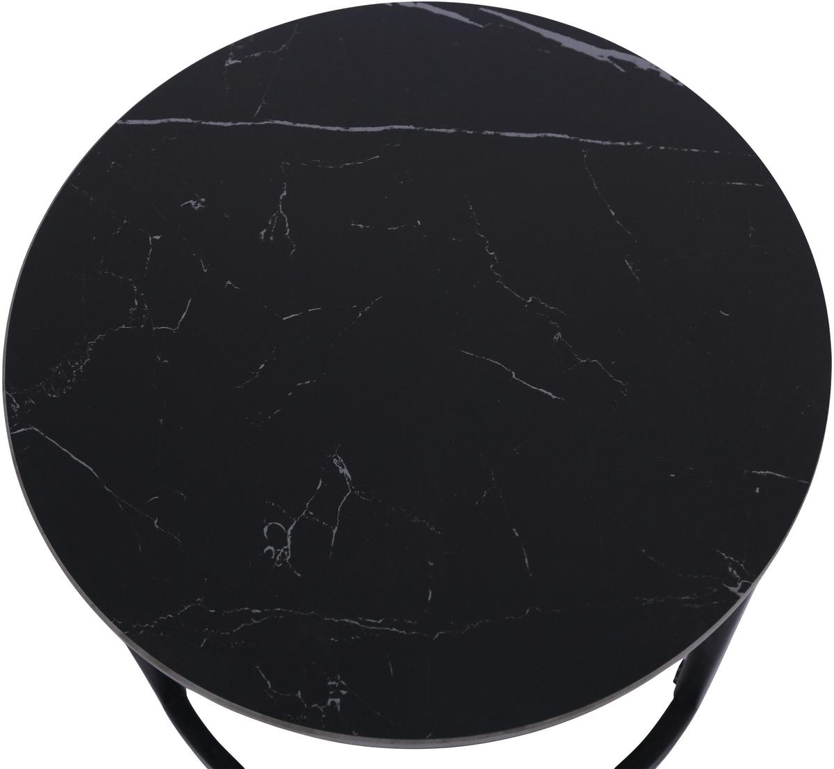 Klubska Miza Seoul, Črna - črna, Moderno, kovina/keramika (75/45/75cm)