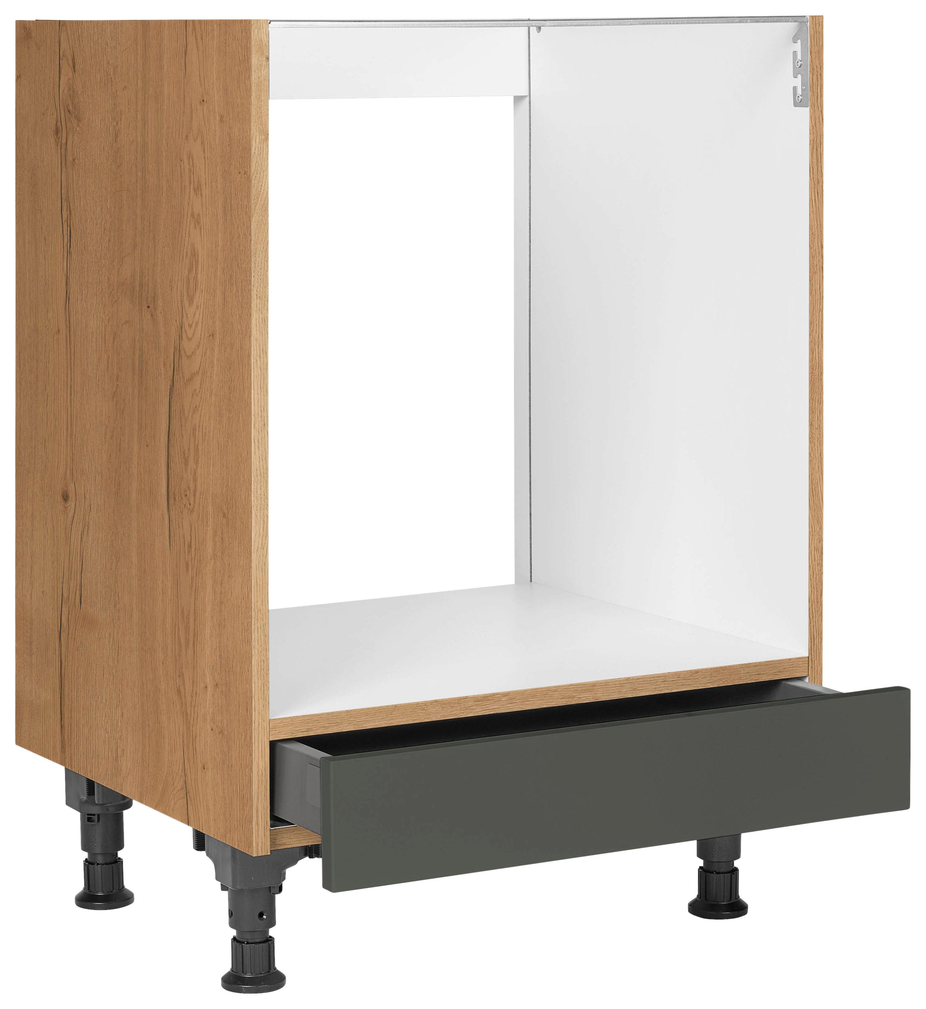 Herdumbauschrank Easytouch Grün - Eichefarben/Grün, MODERN, Holzwerkstoff (60,0/87,0/56,0cm) - Nobilia