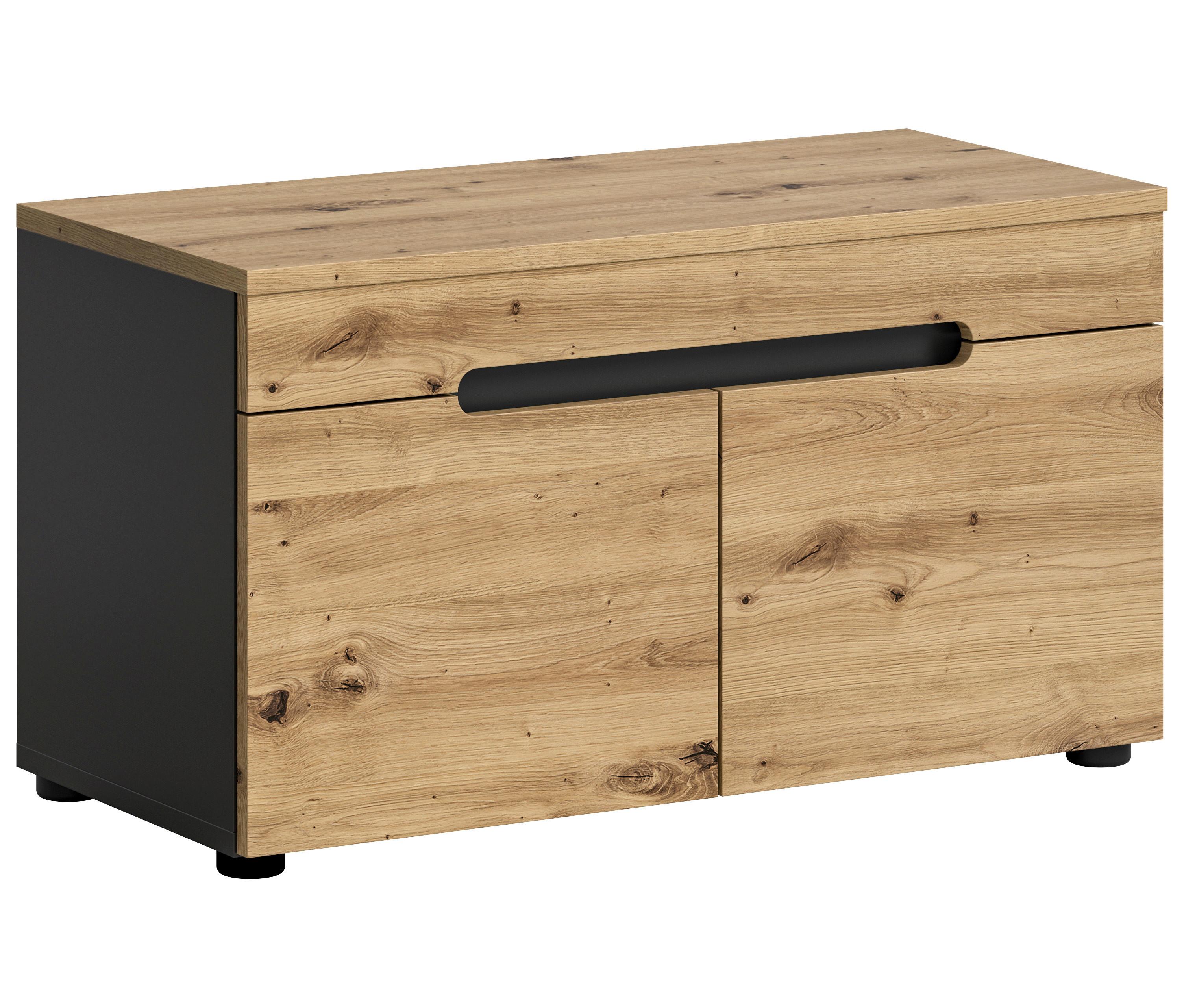 Sitzbank Canu ca.80x45x37cm Eiche Dekor,Grau - KONVENTIONELL, Holzwerkstoff (80/45/37cm) - MID.YOU