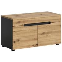 Sitzbank Canu ca.80x45x37cm Eiche Dekor,Grau - KONVENTIONELL, Holzwerkstoff (80/45/37cm) - MID.YOU