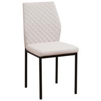 Stuhl Mia in Beige Mikrofaser - Beige/Schwarz, Basics, Textil/Metall (44/90/56cm) - Based