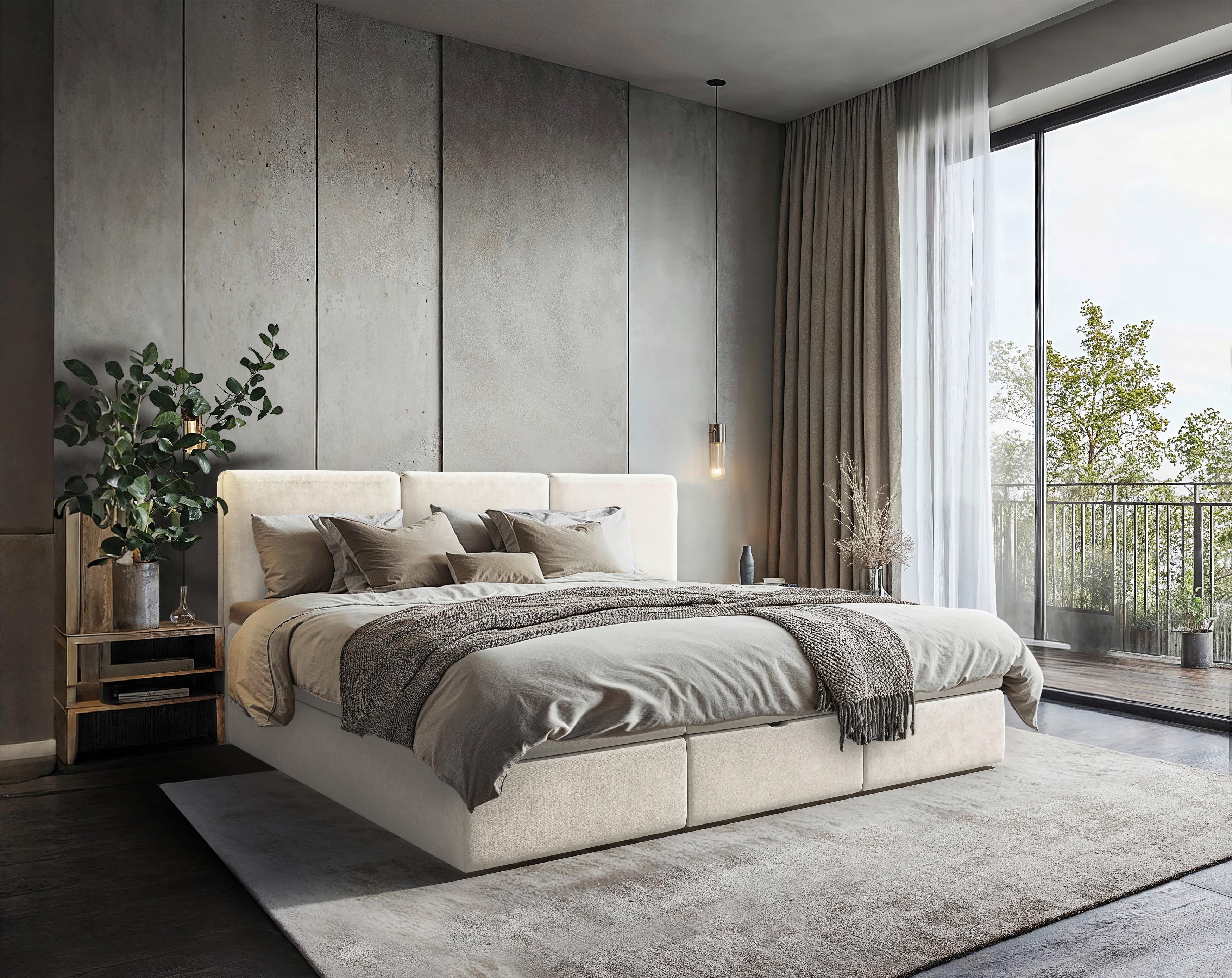 Familienbett Domino Combo Creme ca.240x200cm - Creme/Schwarz, MODERN, Holz/Holzwerkstoff (240/200cm) - MID.YOU