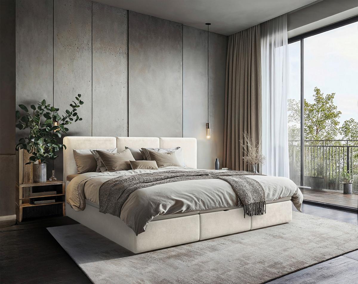 Familienbett Domino Combo Creme ca.240x200cm - Creme/Schwarz, MODERN, Holz/Holzwerkstoff (240/200cm) - MID.YOU