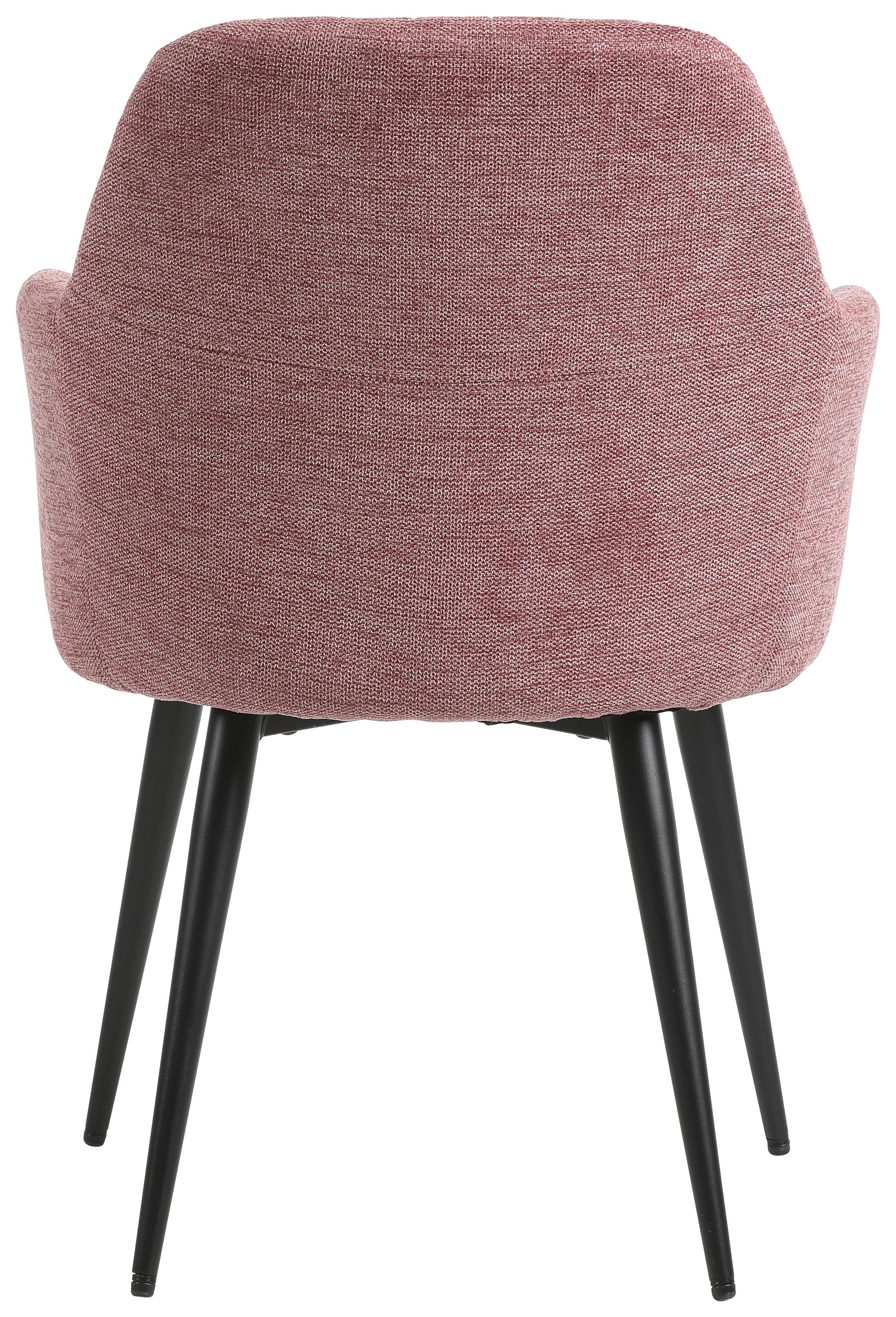 Naslanjač Martha -Based- - roza/črna, Moderno, kovina/tekstil (57/83,5/58cm) - Based