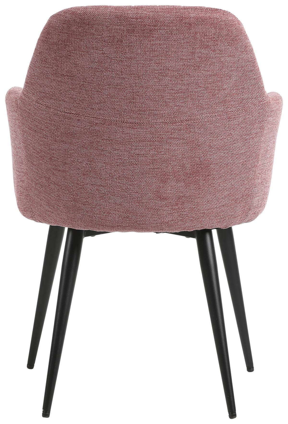 chaise accoudoirs in Rosa/Schwarz - Beere/Schwarz, Modern, Textil/Metall (57/83,5/58cm) - Mömax