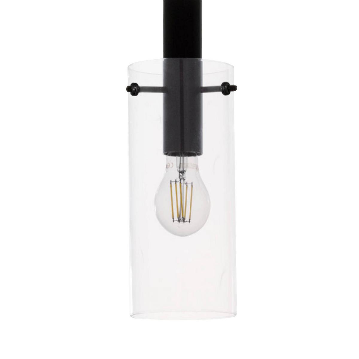 Hängeleuchte Montefino in Schwarz max. 60 Watt - Klar/Schwarz, MODERN, Glas/Metall (73/11/110cm)