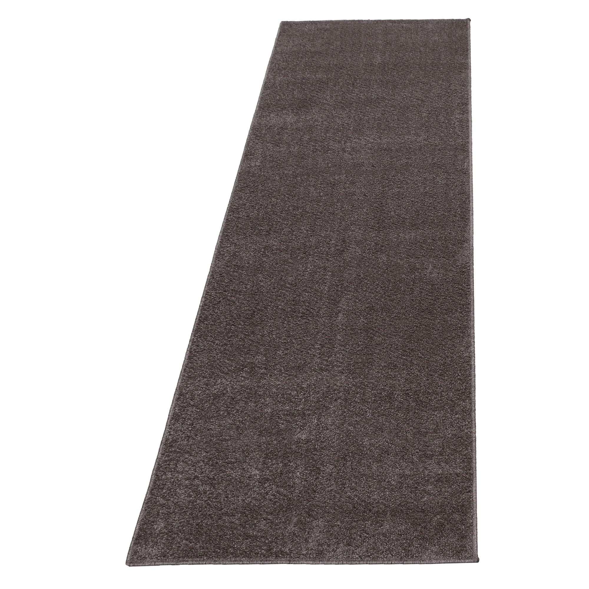 Hochflorteppich ATA Hellbraun ca. 80x250cm - Hellbraun, Design, Textil (80/250cm) - Novel