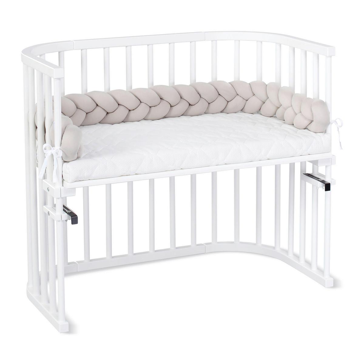 OCHRANIACZ DO ŁÓŻECZKA GEFLOCHTEN - beżowy, Basics, tkanina (180/9/9cm) - Babybay