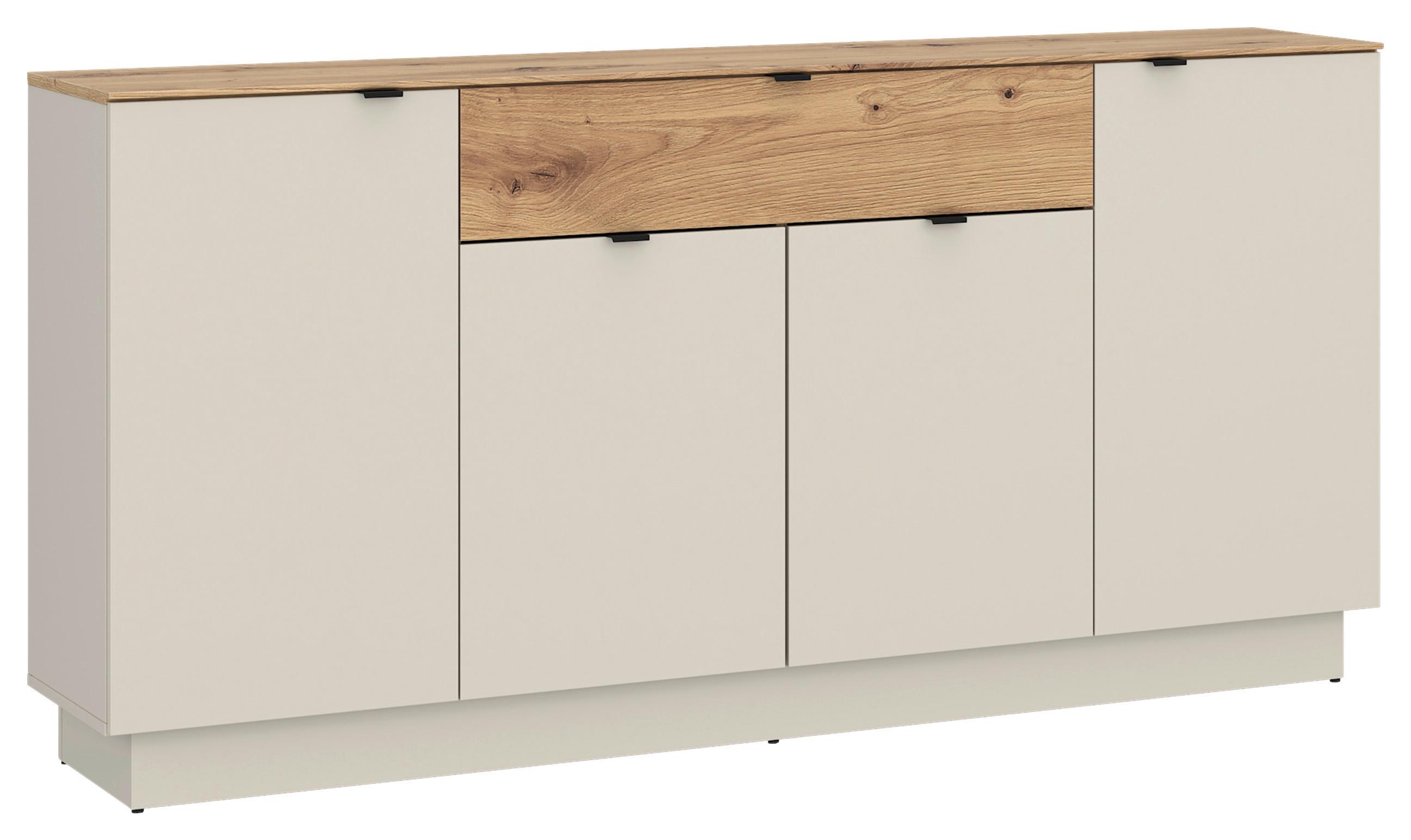 Komoda Viona - kašmir/hrast Artisan, Basics, drvni materijal/metal (180/90/40cm) - Modern Living