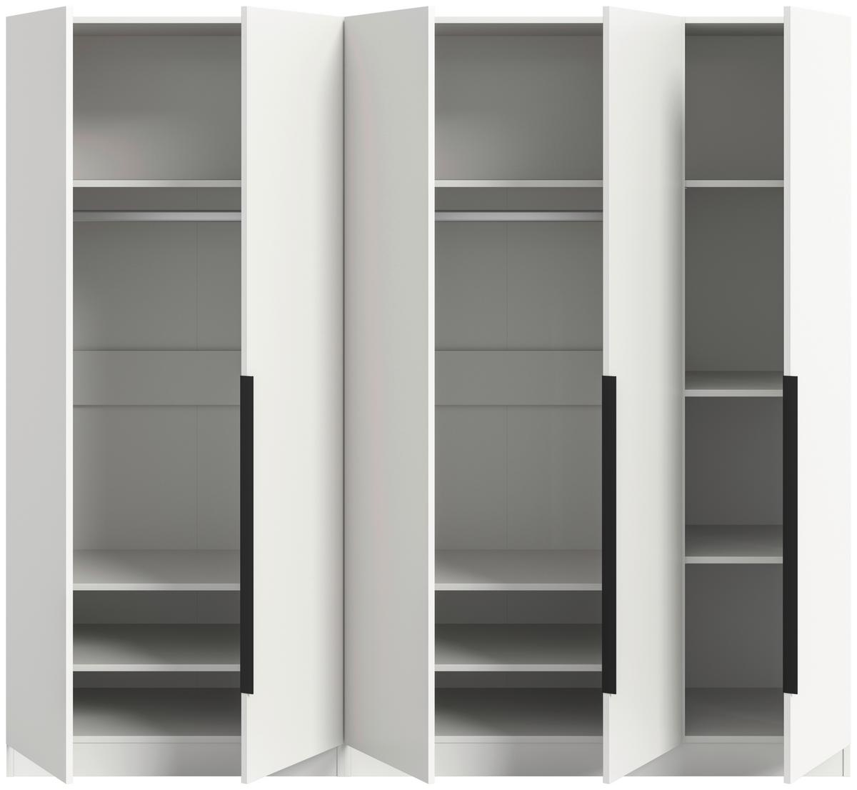 Drehtürenschrank KOPENHAGEN ca.200x181x52cm Weiß - Schwarz/Weiß, MODERN, Holzwerkstoff (200/181/52cm) - MID.YOU