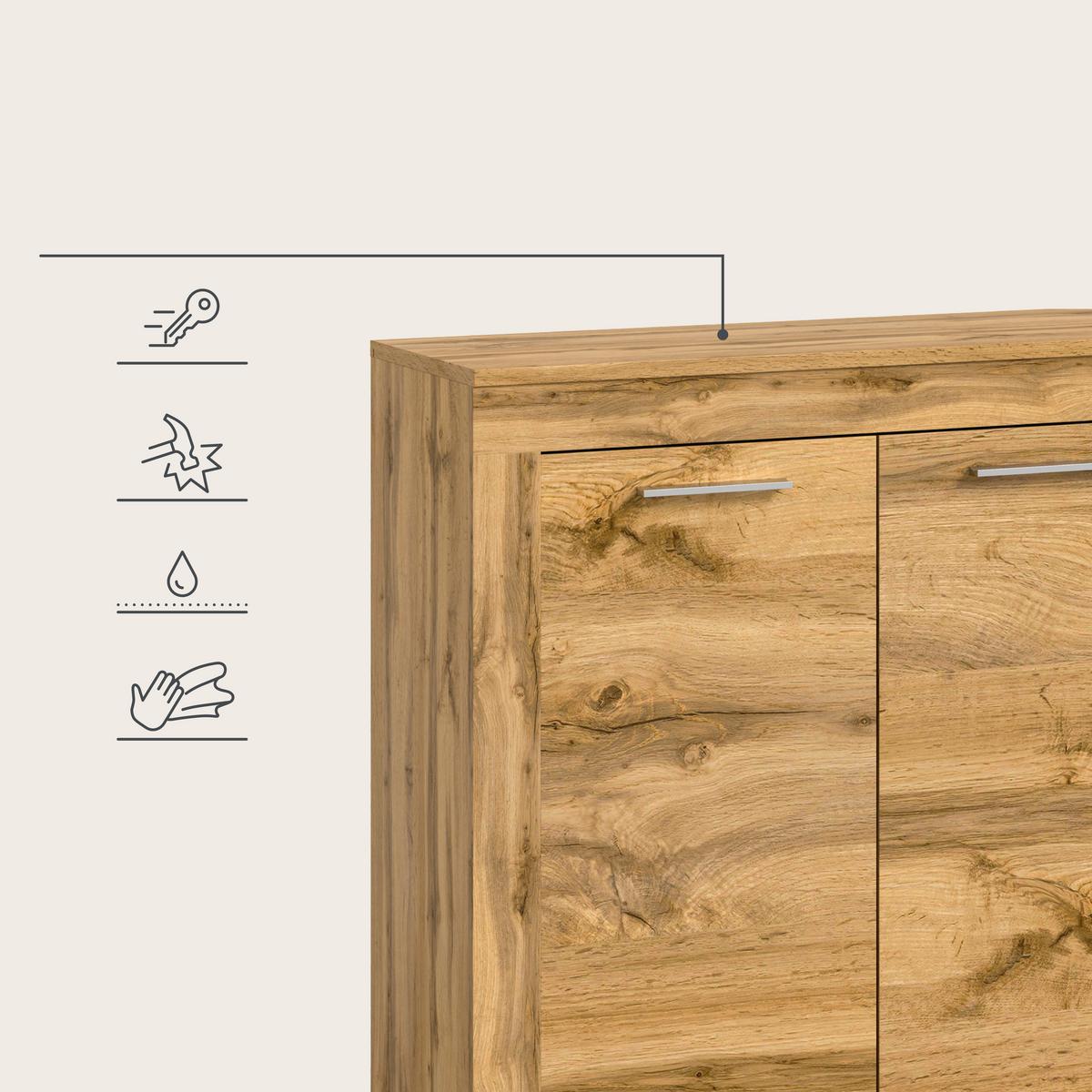 ANSAMBLU MOBILIER CAMERA DE Z JAM - stejar Wotan, Design, sticlă/material pe bază de lemn (330/159/35cm) - Modern Living