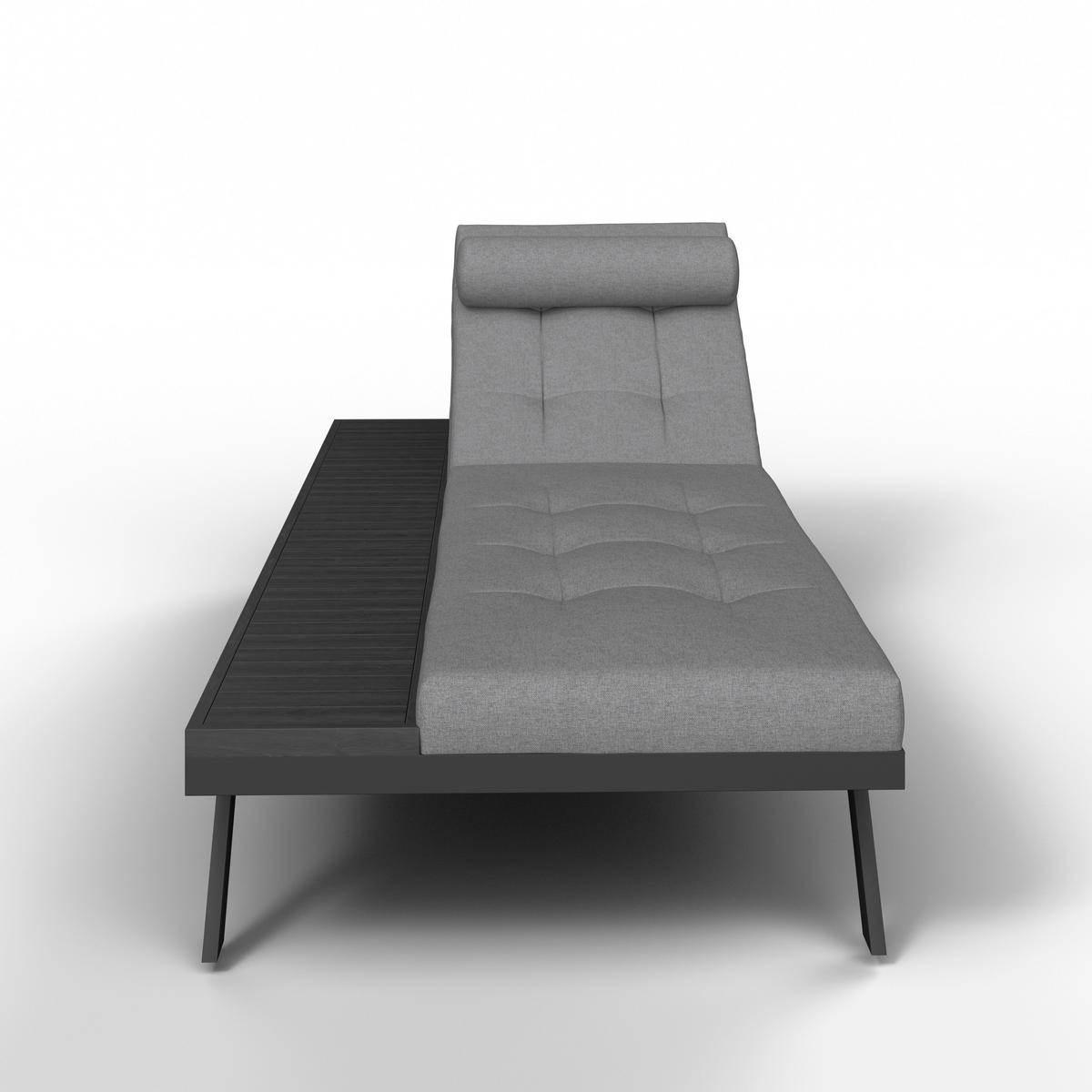 Gartenliege Avolina Hellgrau Metall/Outdoorstoff - Hellgrau, MODERN, Kunststoff/Textil (199/86/40cm) - Bessagi Garden