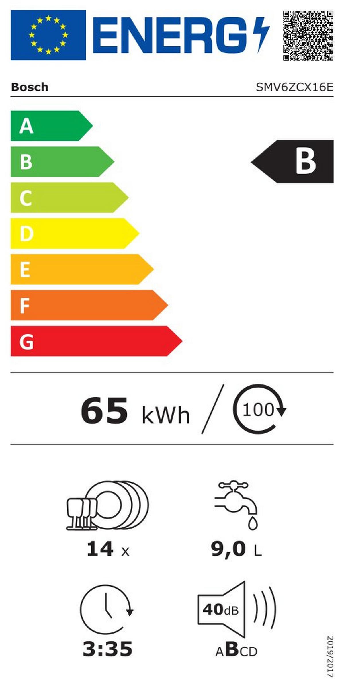 Geschirrspüler SMV6ZCX16E, Vollintegriert - Natur (59,8/81,5/55cm) - Bosch