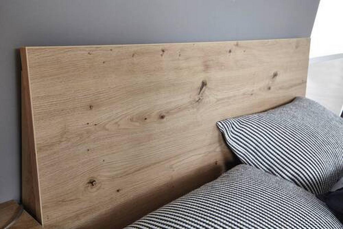 Postelja Lima, Barva Hrasta, Barva Grafita, 100x200 - barve hrasta/barve grafita, Trend, leseni material (100/200cm) - Stylife