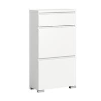 Schuhschrank Shoelove Weiß - Silberfarben/Weiß, MODERN, Holzwerkstoff (60/109/27cm)