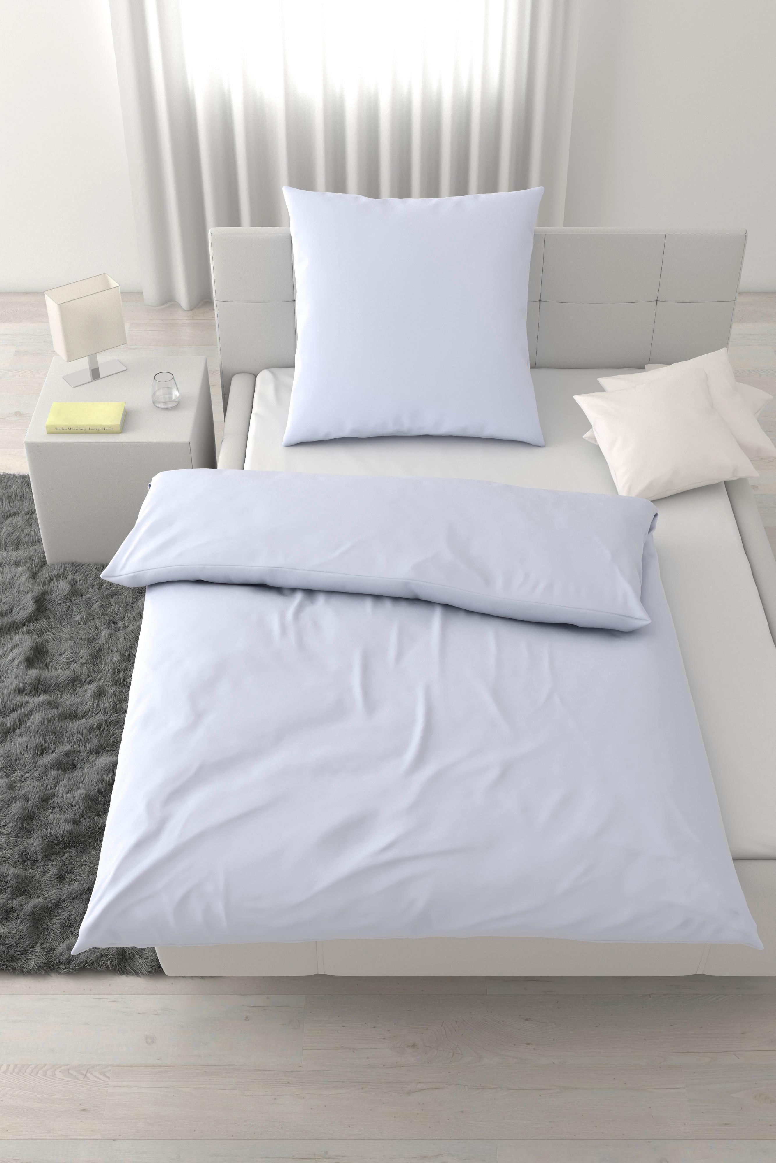 Bettwäsche Xenia Uni XL Weiß ca. 155x220cm - Weiß, MODERN, Textil (155/220cm) - Premium Living