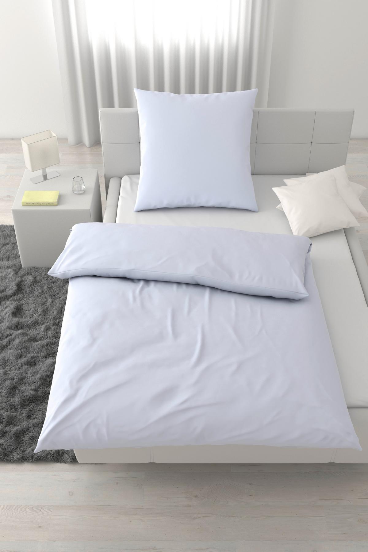 Bettwäsche Xenia Uni XL Weiß ca. 155x220cm - Weiß, MODERN, Textil (155/220cm) - Premium Living