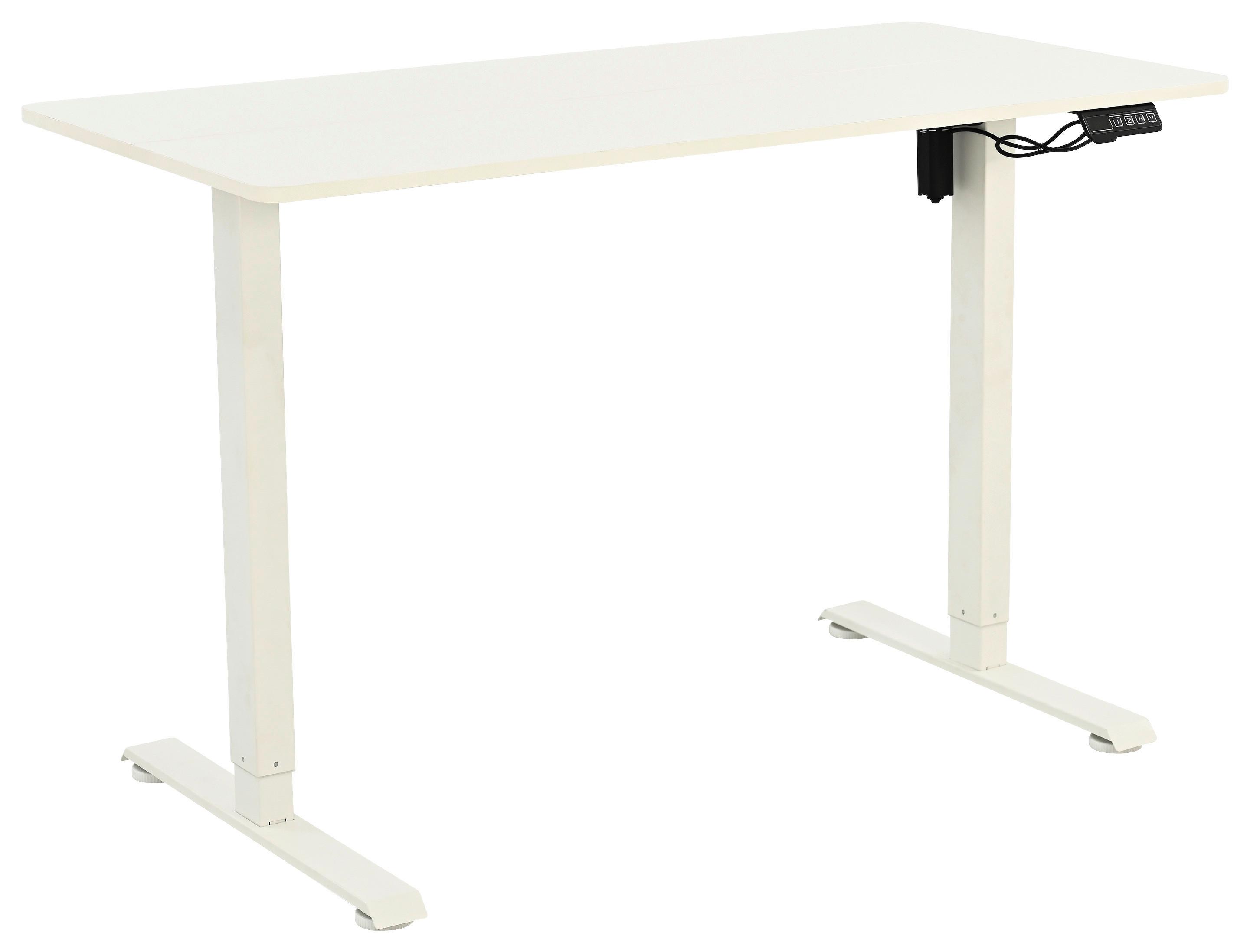 Íróasztal Charlie - fehér, Modern, faalapú anyag/fém (120/60/72-118cm) - Mömax