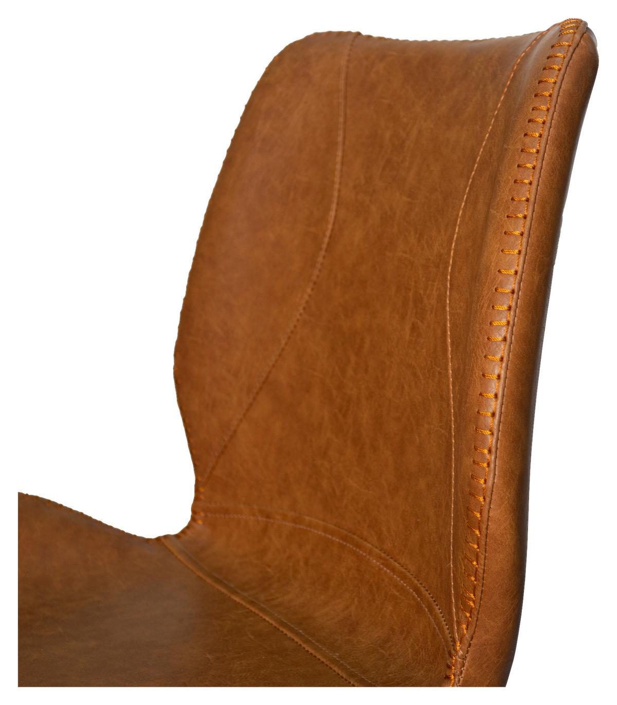 Barhocker-Set Barron 2er-Set ca. 47x99 cm Cognac - Cognac/Schwarz, KONVENTIONELL, Kunststoff/Textil (47/99/55cm) - MID.YOU