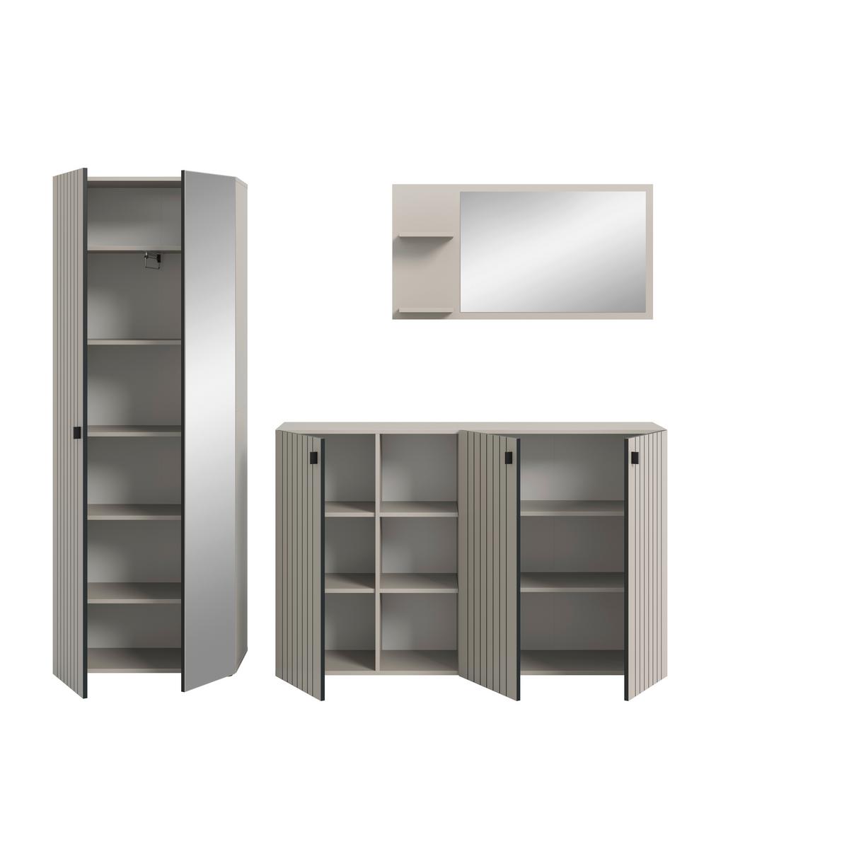 Predsoba Station, Kašmir, 3-Delna - kašmir, Design, leseni material (235/192/37cm) - MID.YOU