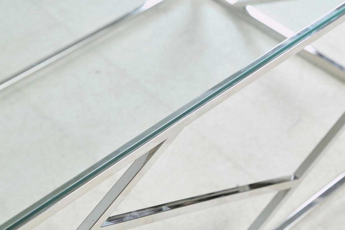 Klubska Miza Steel, Srebrna - srebrne barve/prozorno, Design, kovina/steklo (120/60/45cm) - Livetastic