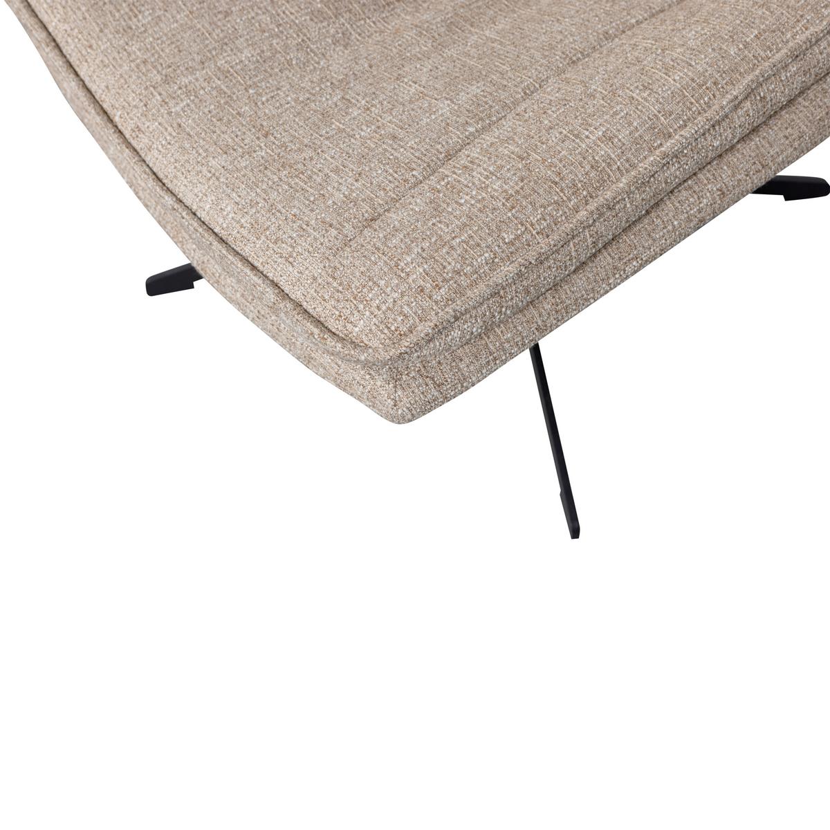 SESSEL Milaro Naturfarben B: 75cm - Schwarz/Naturfarben, Design, Textil/Metall (75/88/94cm) - Livetastic